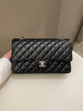 Chanel Classic Quilted Medium Double Flap Black Lambskin - Bags - 3
