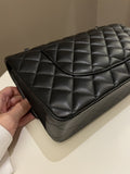 Chanel Classic Quilted Medium Double Flap Black Lambskin - Bags - 11