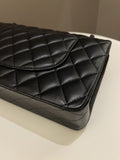 Chanel Classic Quilted Medium Double Flap Black Lambskin - Bags - 12
