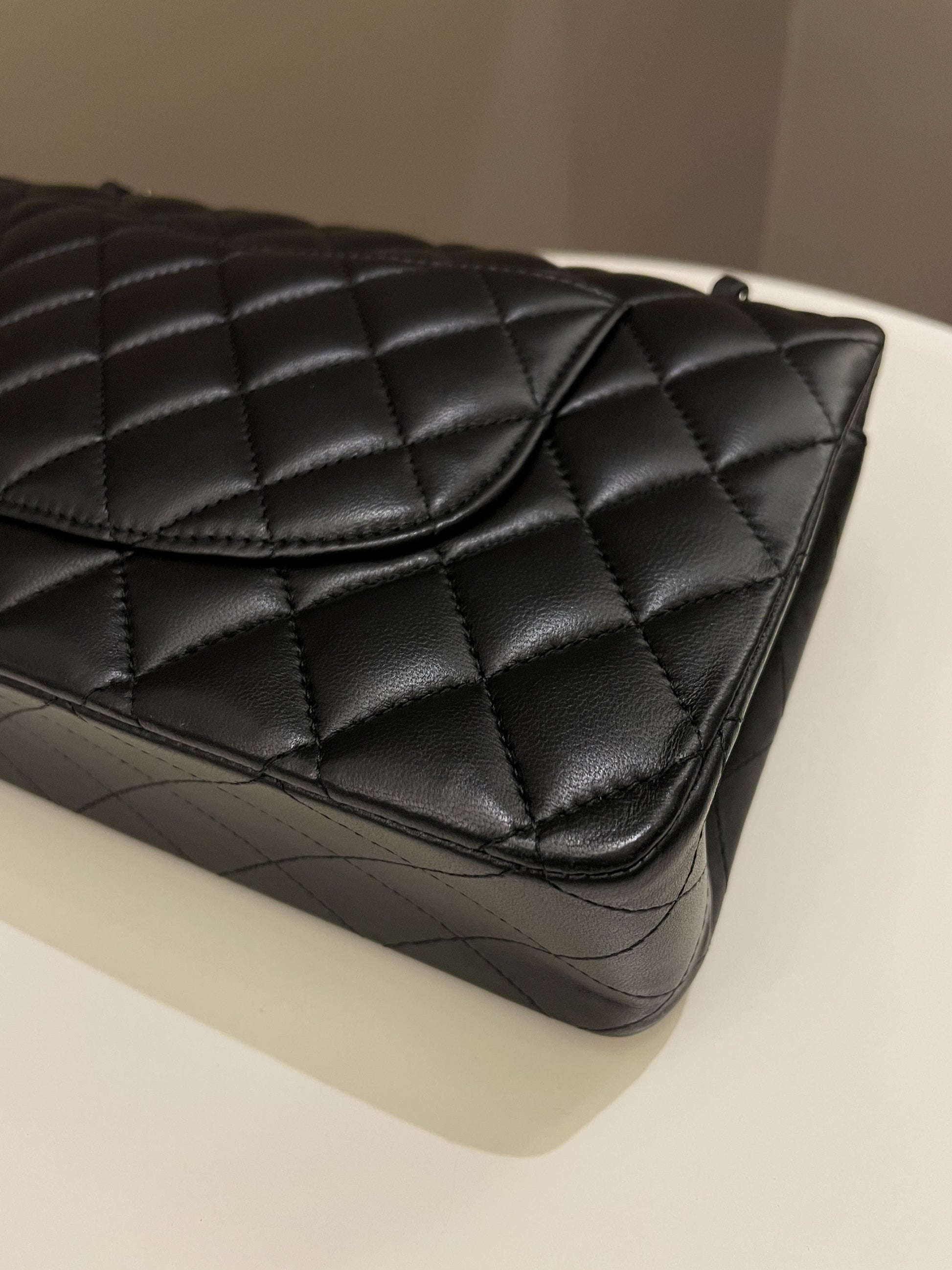Chanel Classic Quilted Medium Double Flap Black Lambskin - Bags - 12