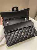 Chanel Classic Quilted Medium Double Flap Black Lambskin - Bags - 14
