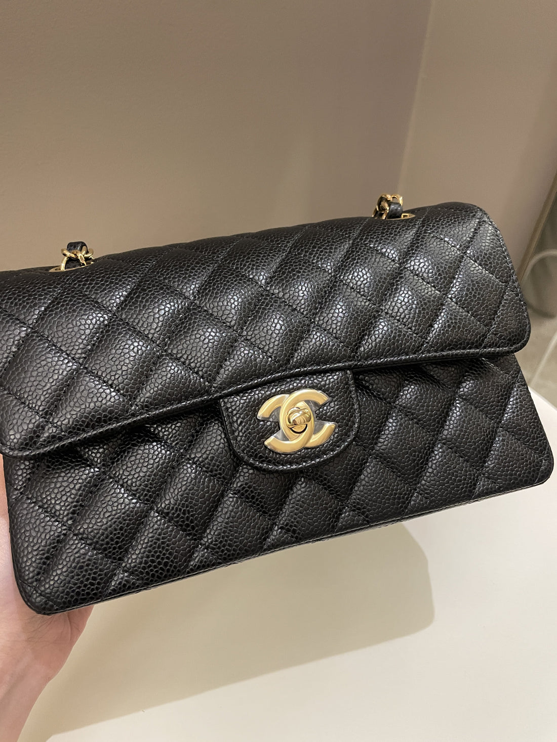 Chanel Classic Quilted Small Double Flap Black Caviar - Bags