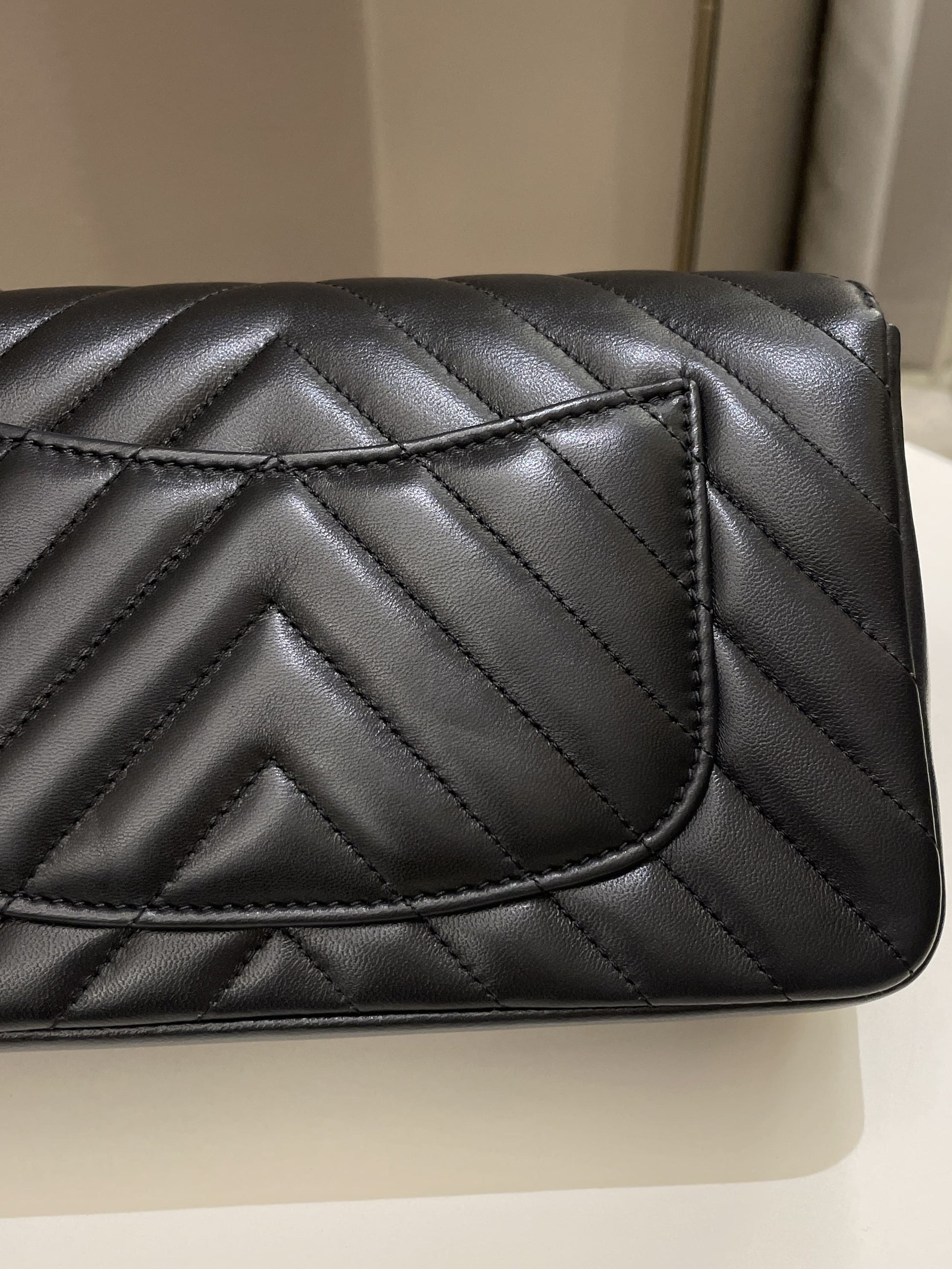 Chanel Classic Chevron Mini Rectangular Black Lambskin - Bags - 6