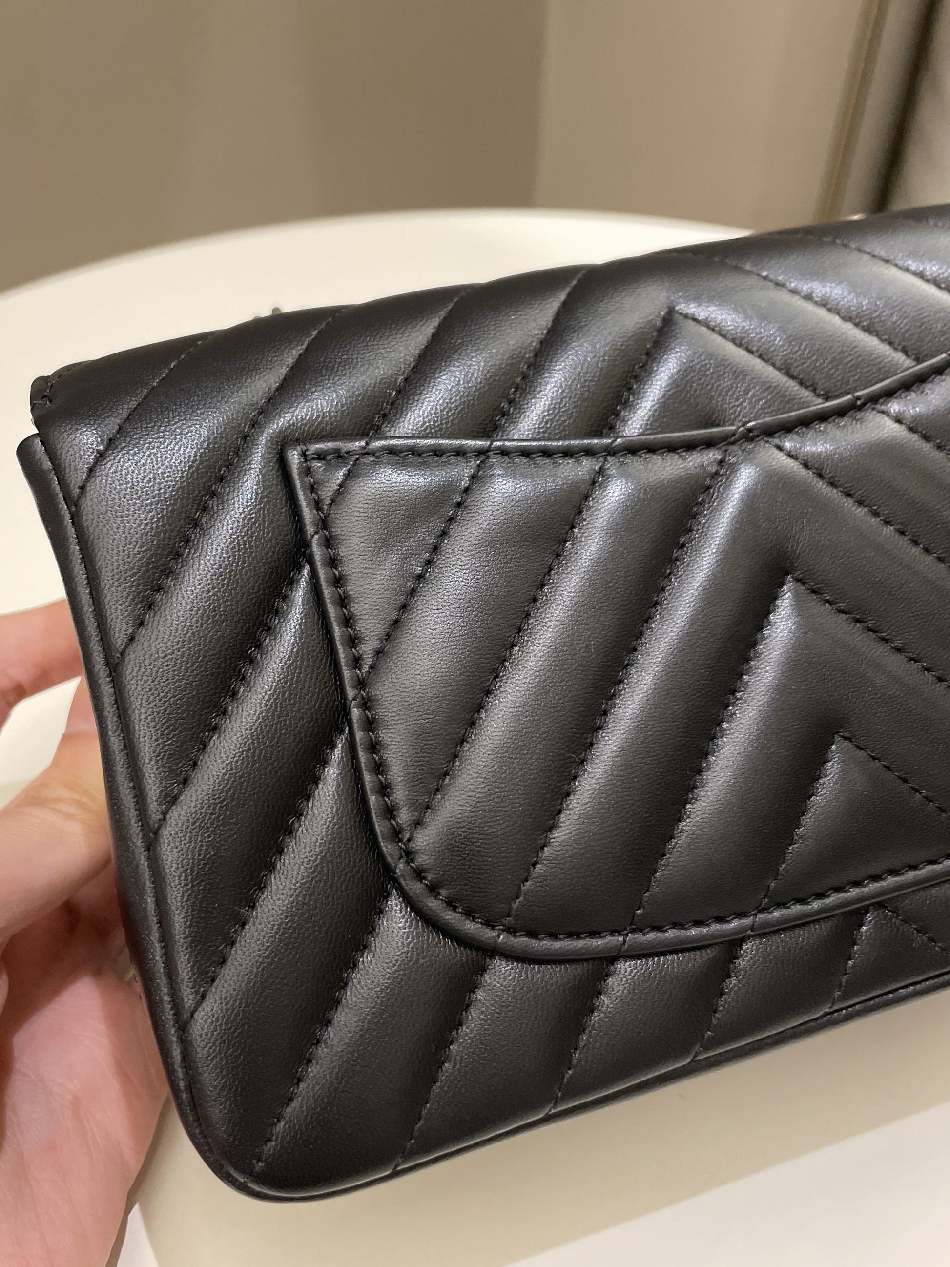 Chanel Classic Chevron Mini Rectangular Black Lambskin - Bags - 5
