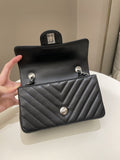 Chanel Classic Chevron Mini Rectangular Black Lambskin - Bags - 16