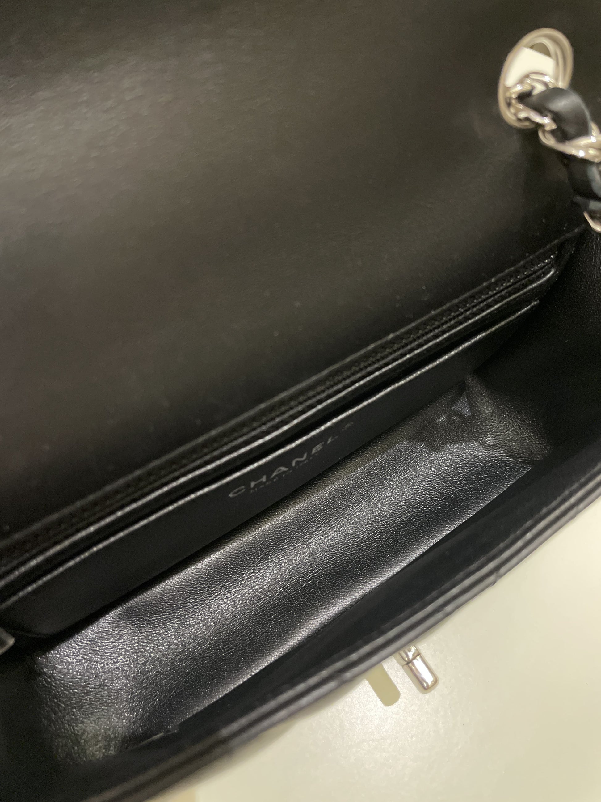 Chanel Classic Chevron Mini Rectangular Black Lambskin - Bags - 18