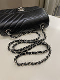 Chanel Classic Chevron Mini Rectangular Black Lambskin - Bags - 19