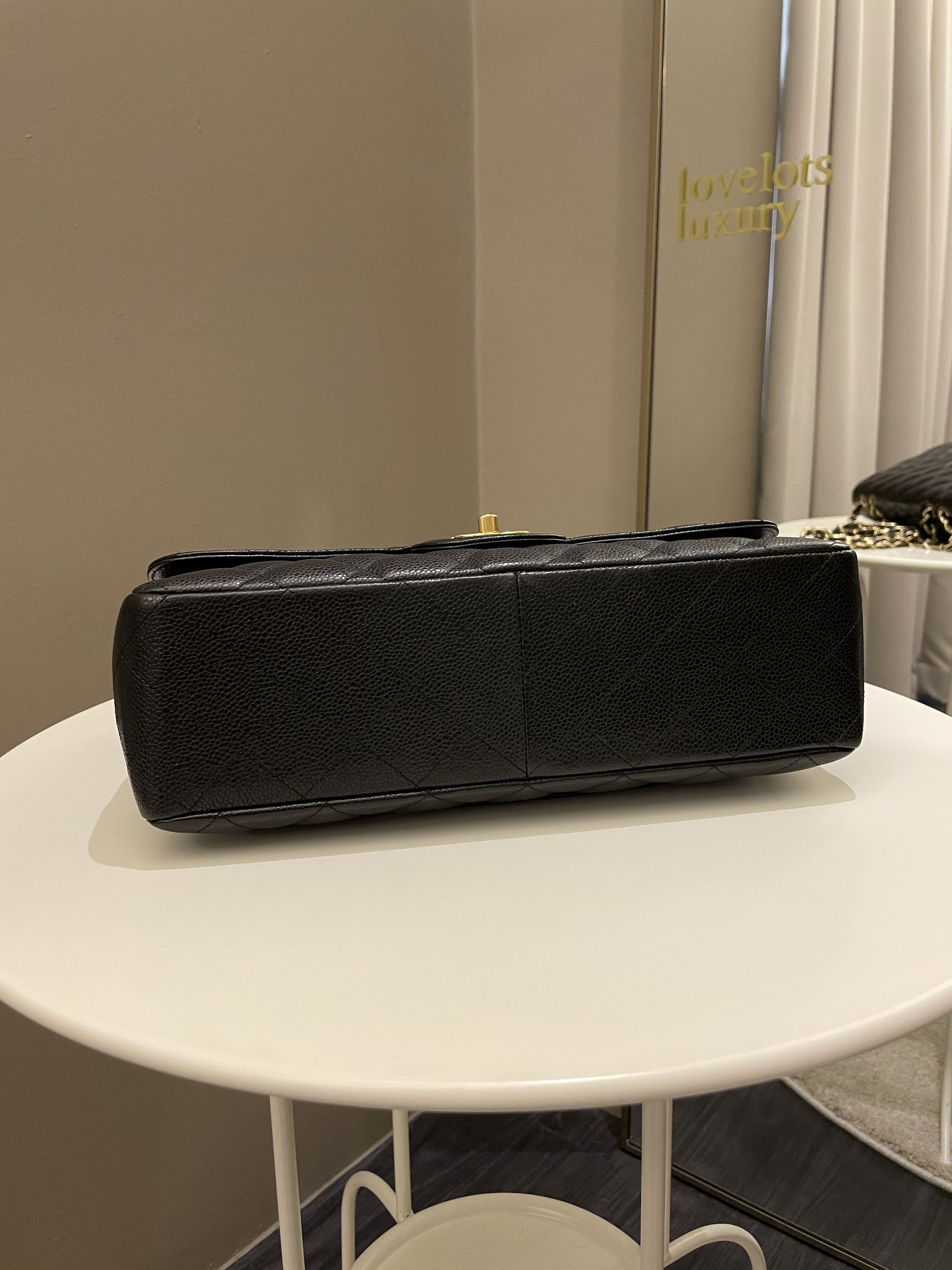 Chanel Classic Quilted Jumbo Single Flap Black Caviar - Bags - 7