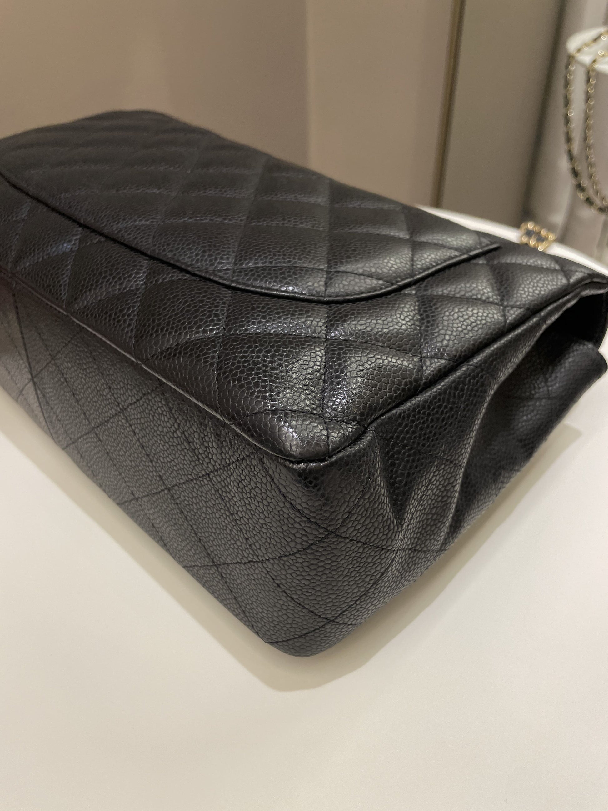 Chanel Classic Quilted Jumbo Single Flap Black Caviar - Bags - 11