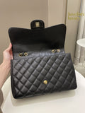Chanel Classic Quilted Jumbo Single Flap Black Caviar - Bags - 12