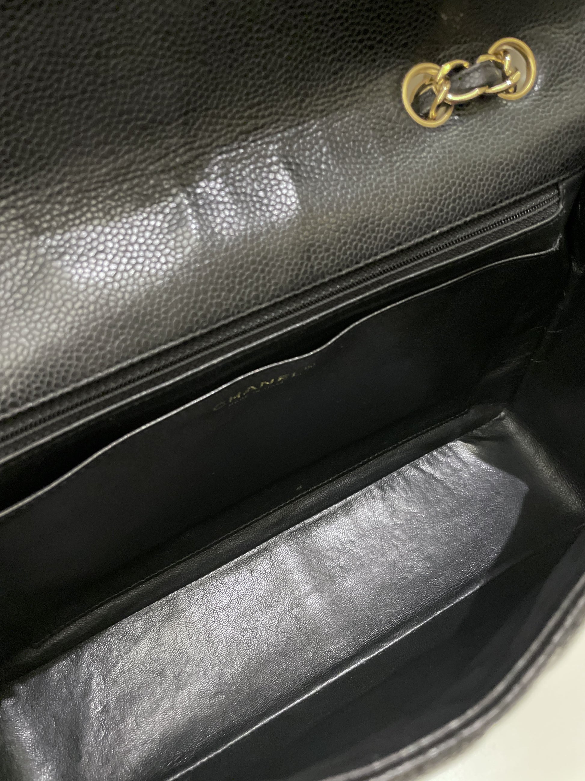 Chanel Classic Quilted Jumbo Single Flap Black Caviar - Bags - 15