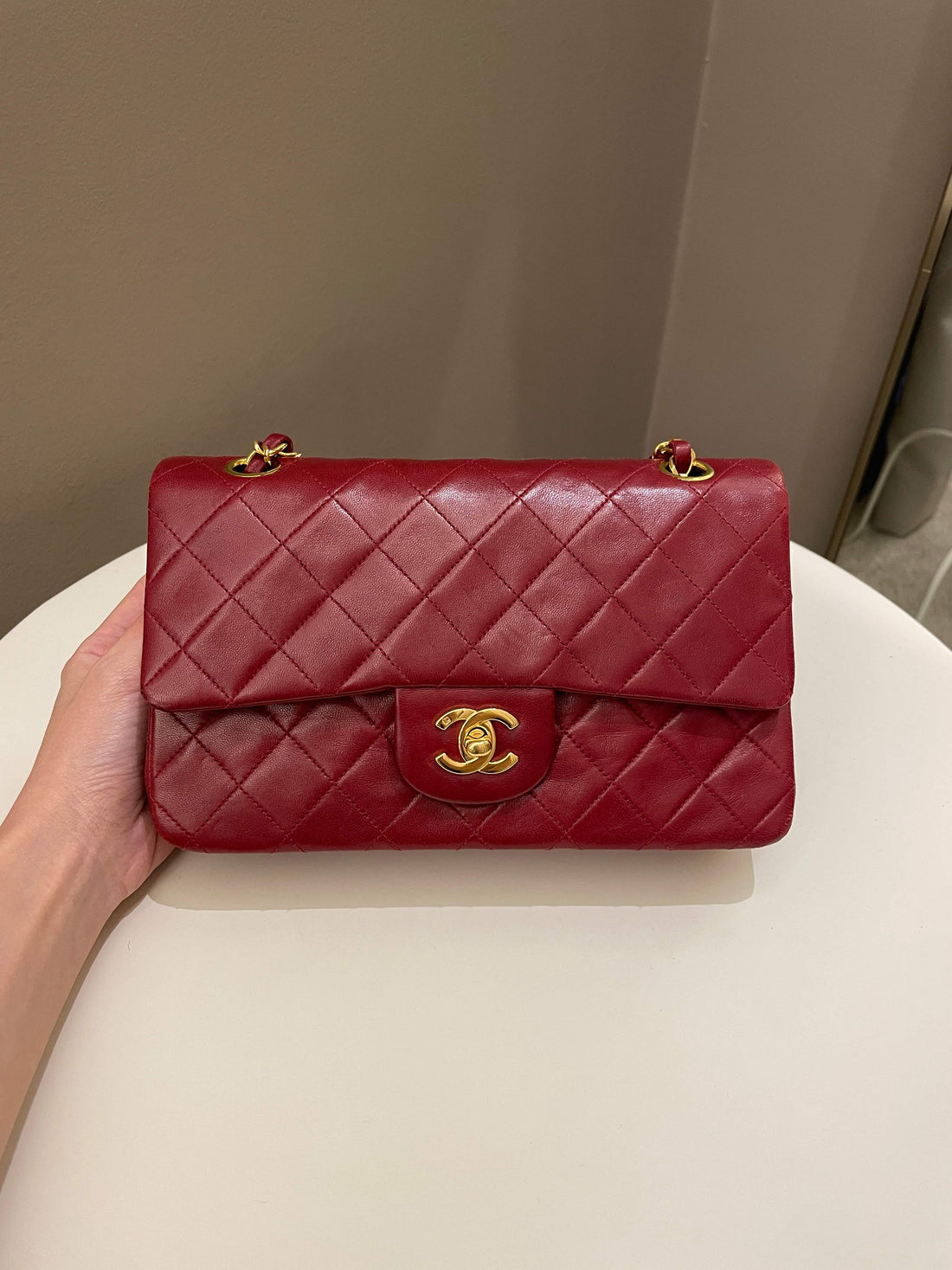 Chanel Vintage Classic Small Double Flap Red Lambskin - Bags