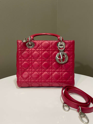 Dior Classic Lady Dior Red Lambskin - Bags