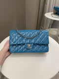 Chanel Classic Quilted Medium Double Flap Turquoise Patent - Bags - 22