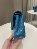 Chanel Classic Quilted Medium Double Flap Turquoise Patent - Bags - 6