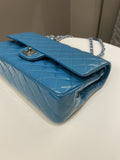Chanel Classic Quilted Medium Double Flap Turquoise Patent - Bags - 9