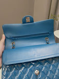 Chanel Classic Quilted Medium Double Flap Turquoise Patent - Bags - 13