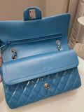 Chanel Classic Quilted Medium Double Flap Turquoise Patent - Bags - 15