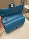 Chanel Classic Quilted Medium Double Flap Turquoise Patent - Bags - 16