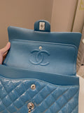 Chanel Classic Quilted Medium Double Flap Turquoise Patent - Bags - 17