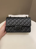 Chanel Classic So Black Quilted Mini Rectangular Black - 16