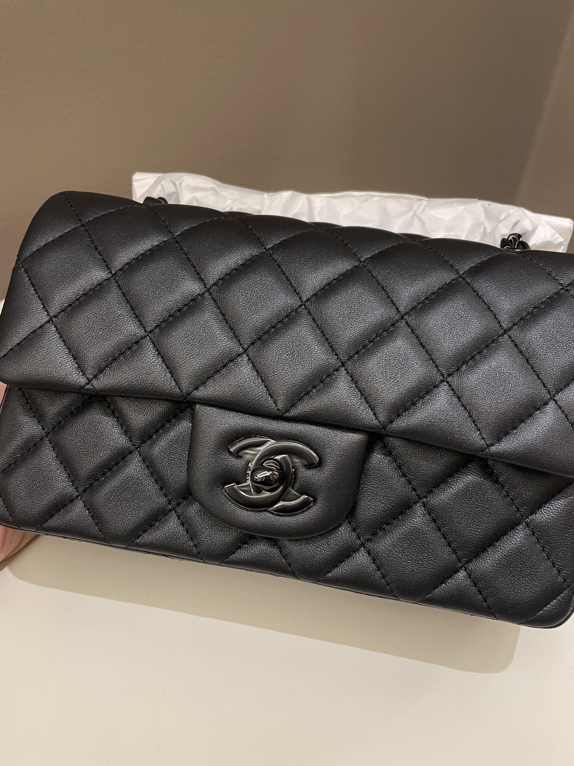 Chanel Classic So Black Quilted Mini Rectangular Black - 2