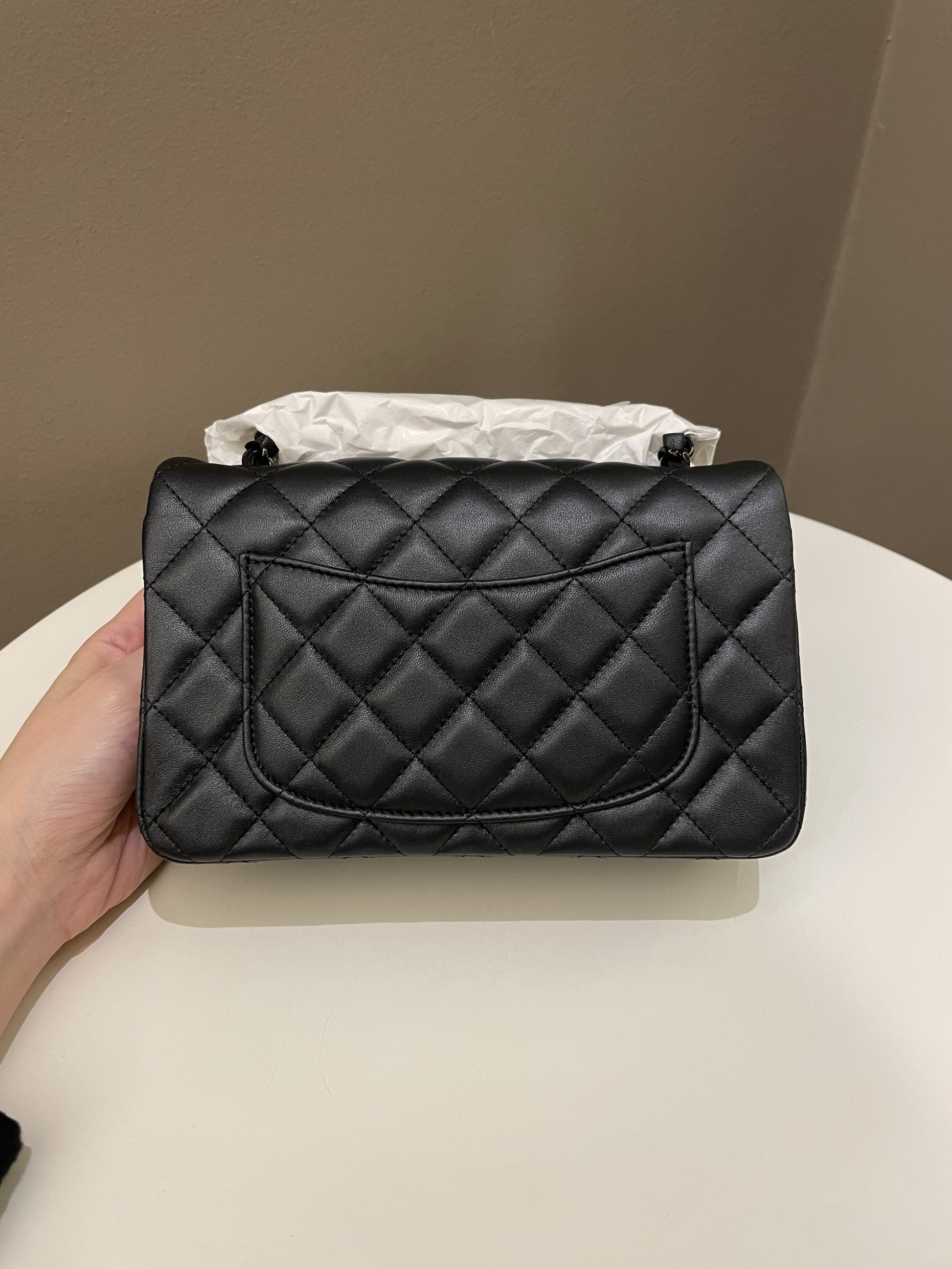 Chanel Classic So Black Quilted Mini Rectangular Black - 6