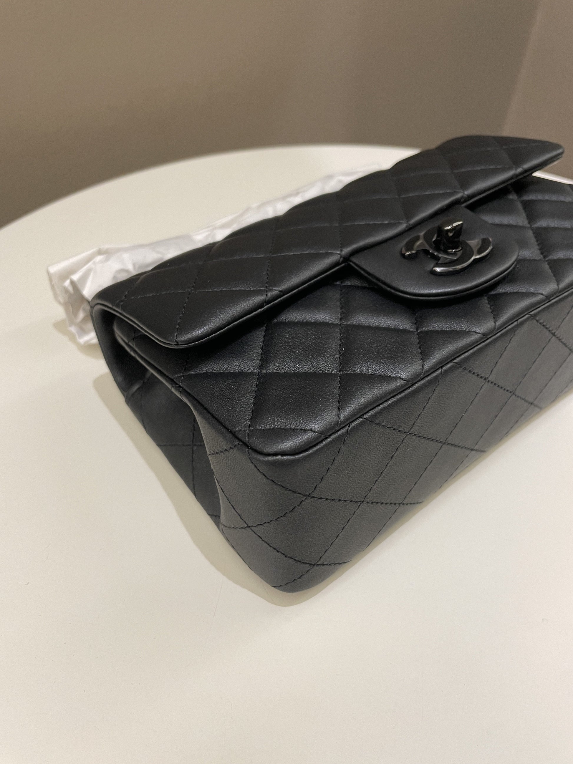 Chanel Classic So Black Quilted Mini Rectangular Black - 8
