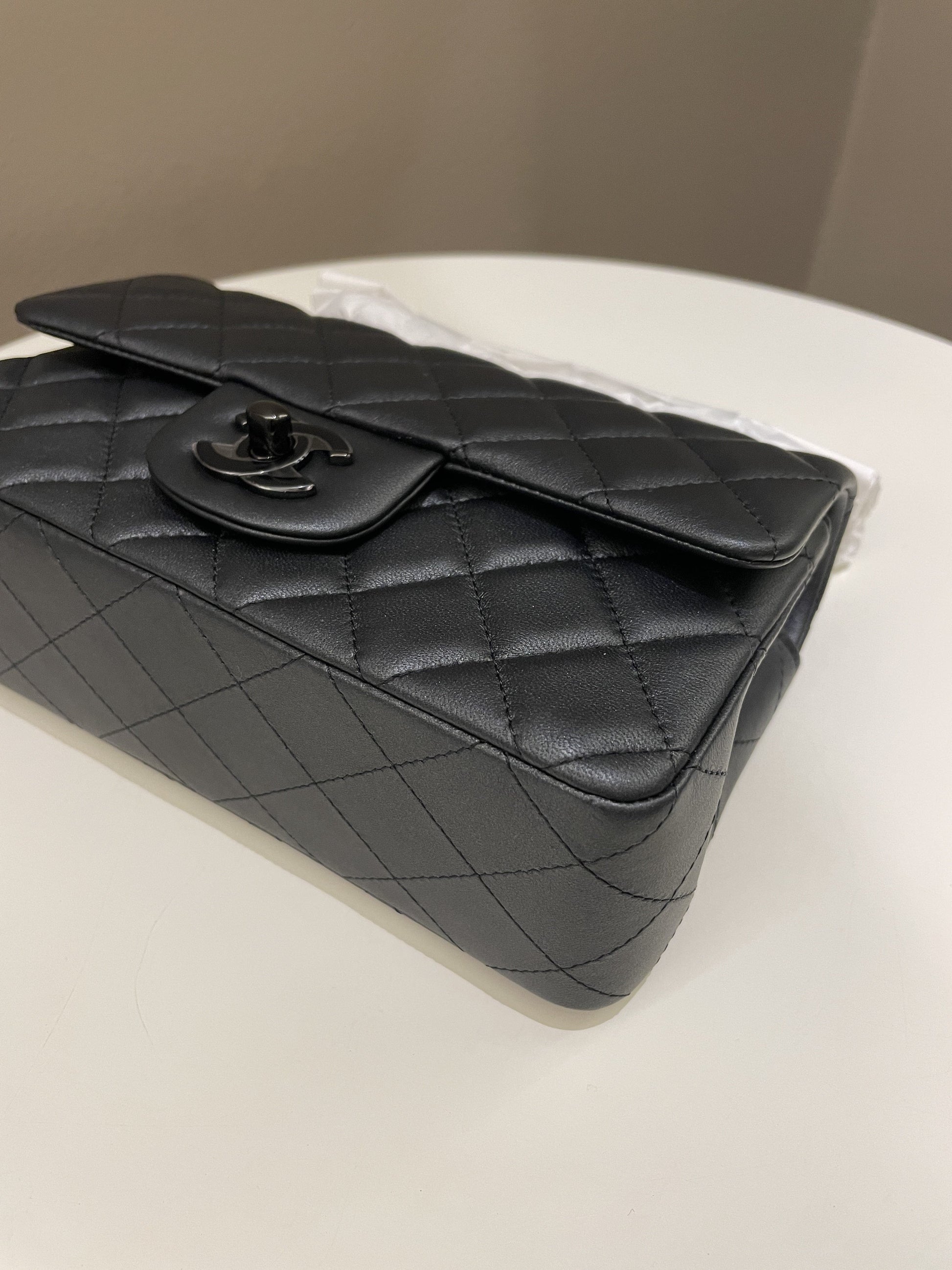 Chanel Classic So Black Quilted Mini Rectangular Black - 9