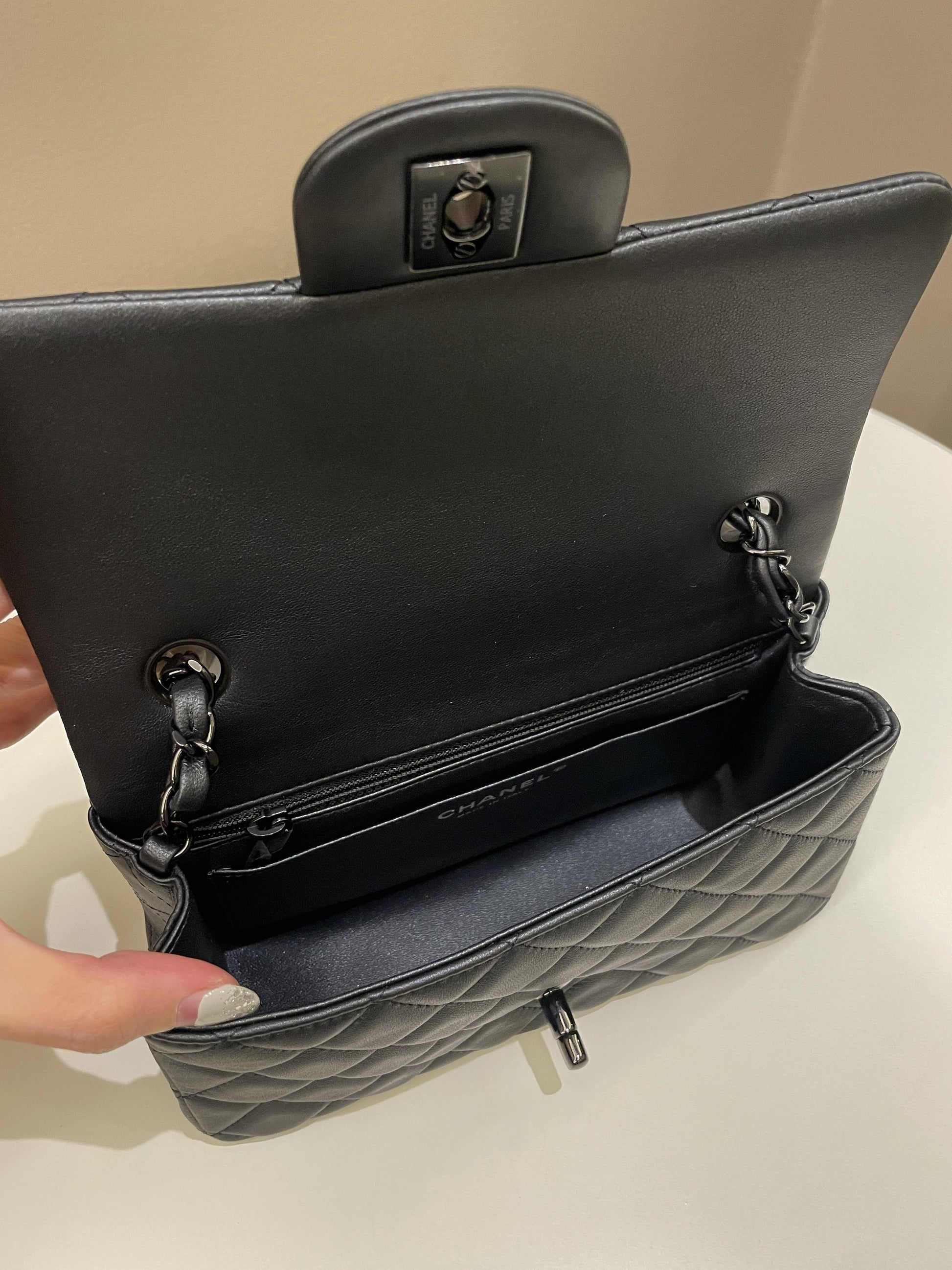 Chanel Classic So Black Quilted Mini Rectangular Black - 13
