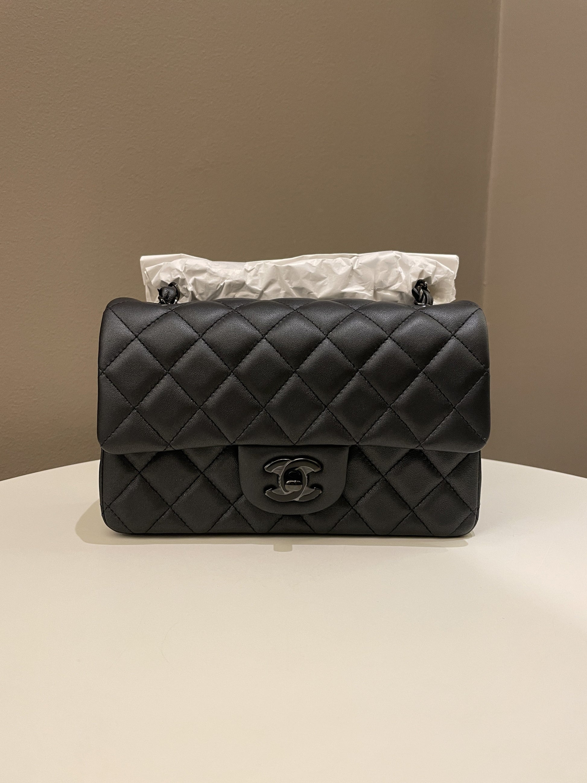 Chanel Classic So Black Quilted Mini Rectangular Black - 15