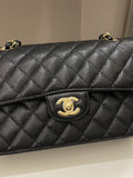 Chanel Classic Quilted Small Double Flap Black Caviar - Bags