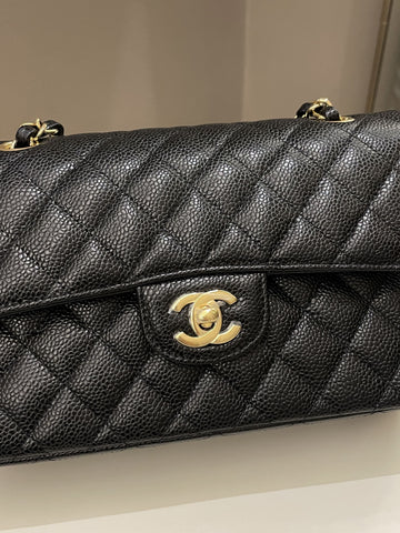 Chanel Classic Quilted Small Double Flap Black Caviar - Bags