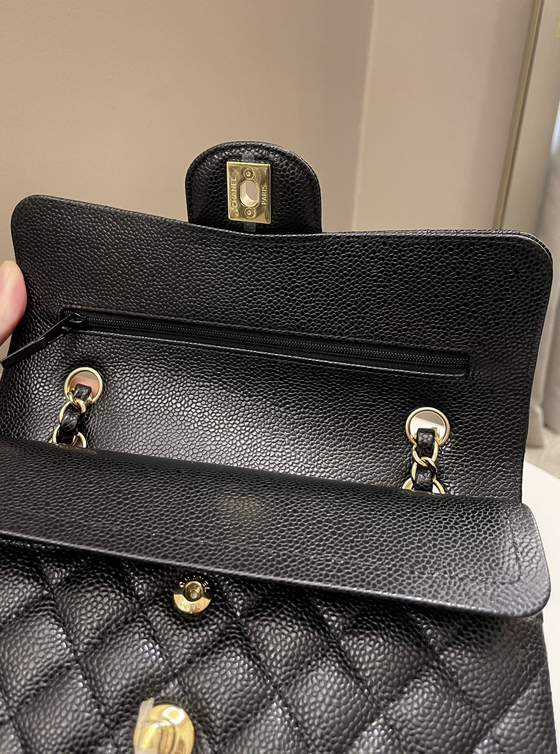 Chanel Classic Quilted Small Double Flap Black Caviar - Bags - 14