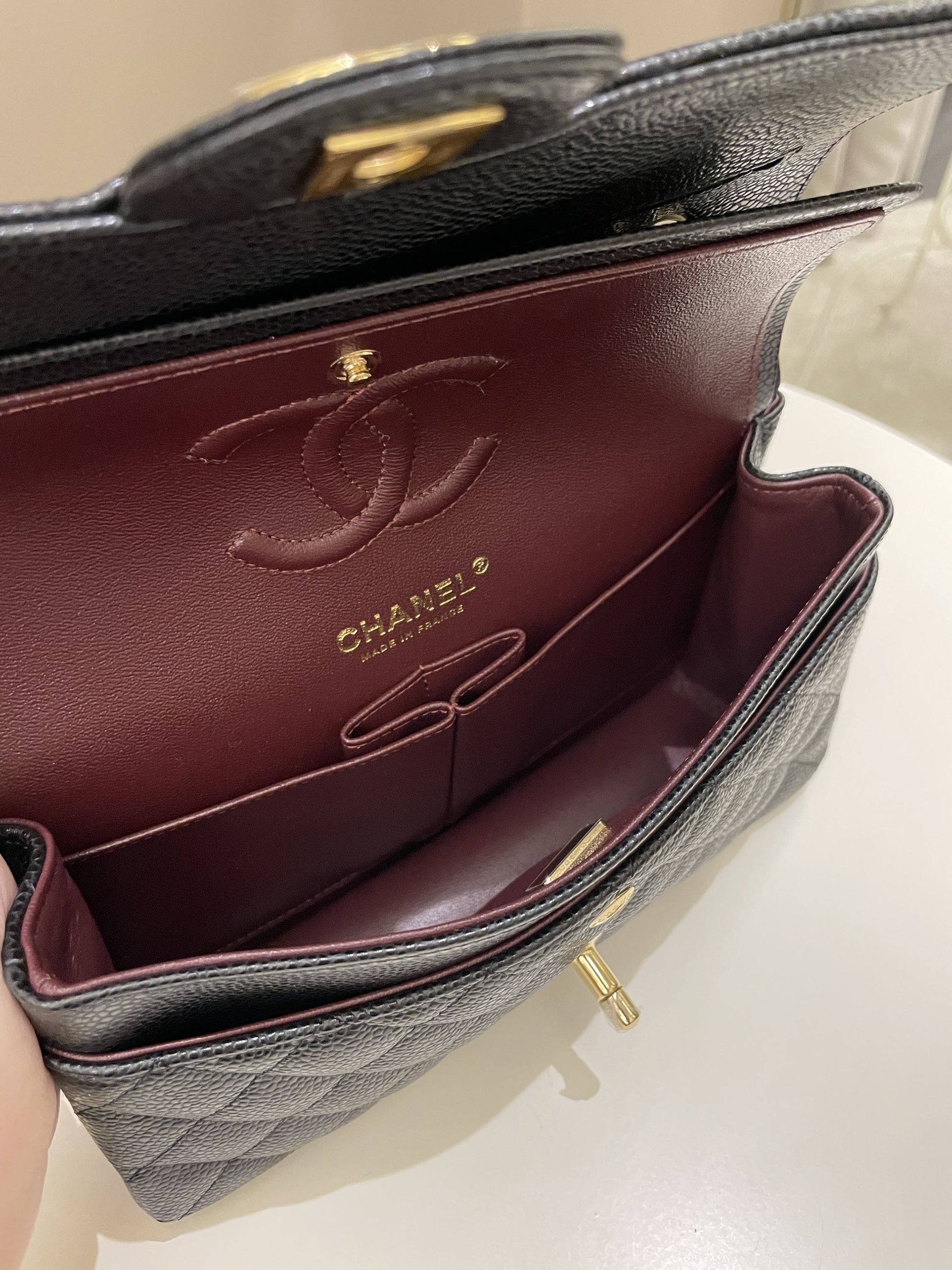 Chanel Classic Quilted Small Double Flap Black Caviar - Bags - 16