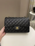 Chanel Classic Quilted Jumbo Double Flap Black Caviar - Bags - 2