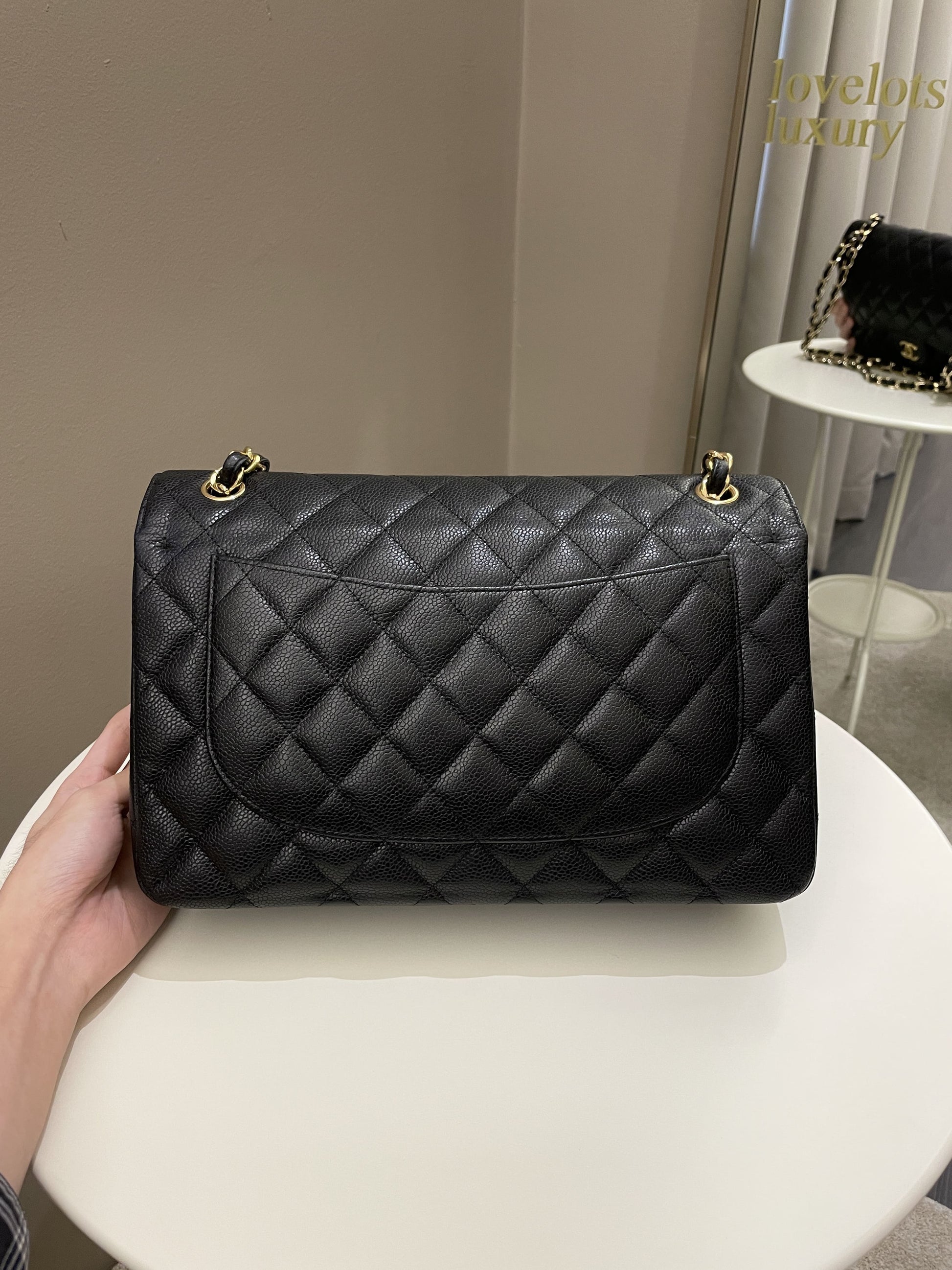 Chanel Classic Quilted Jumbo Double Flap Black Caviar - Bags - 3