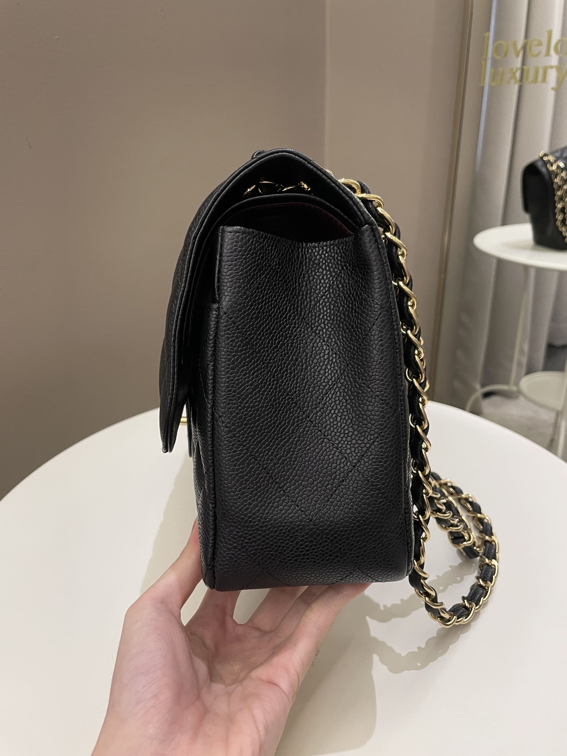 Chanel Classic Quilted Jumbo Double Flap Black Caviar - Bags - 7
