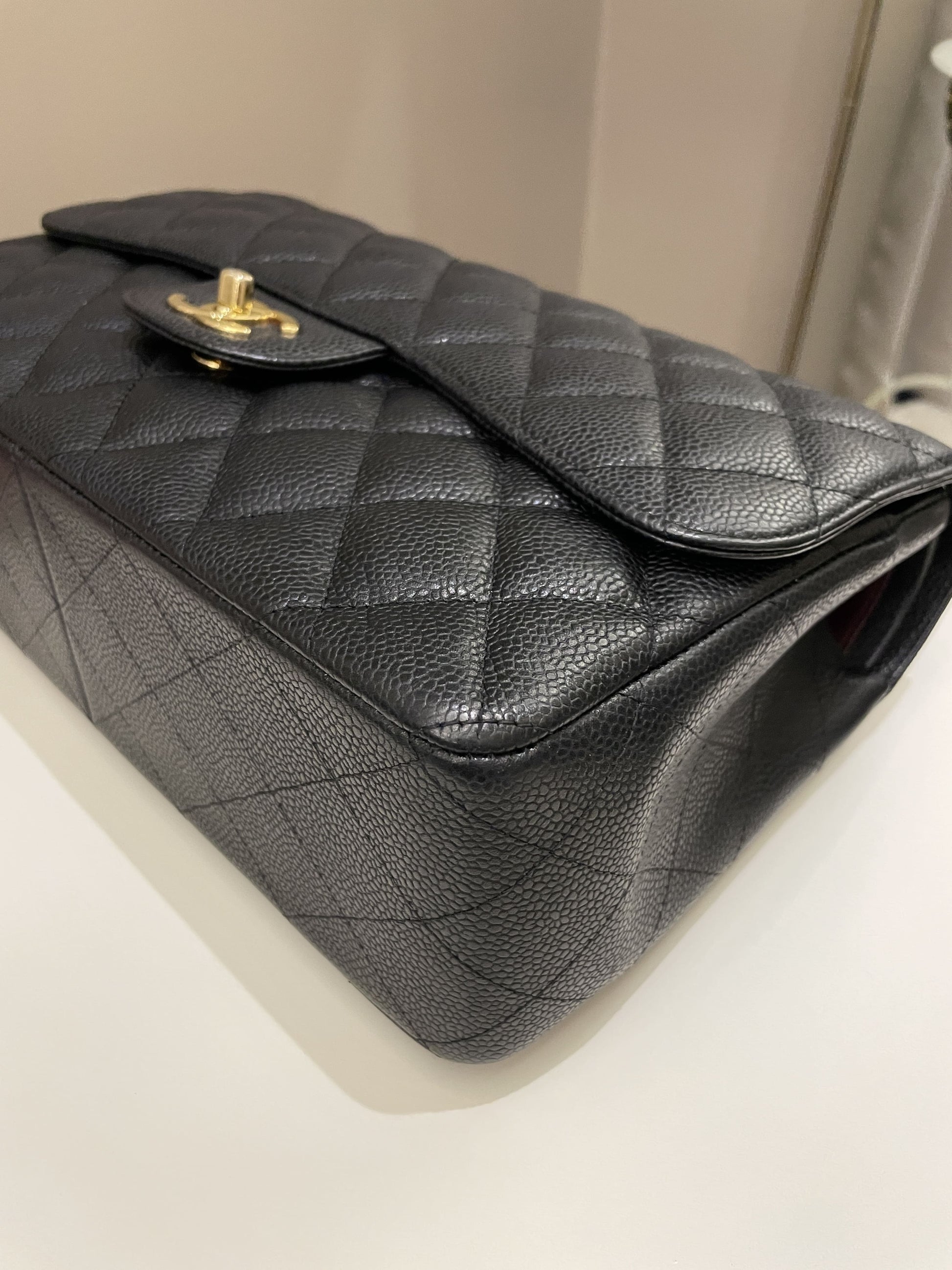 Chanel Classic Quilted Jumbo Double Flap Black Caviar - Bags - 10