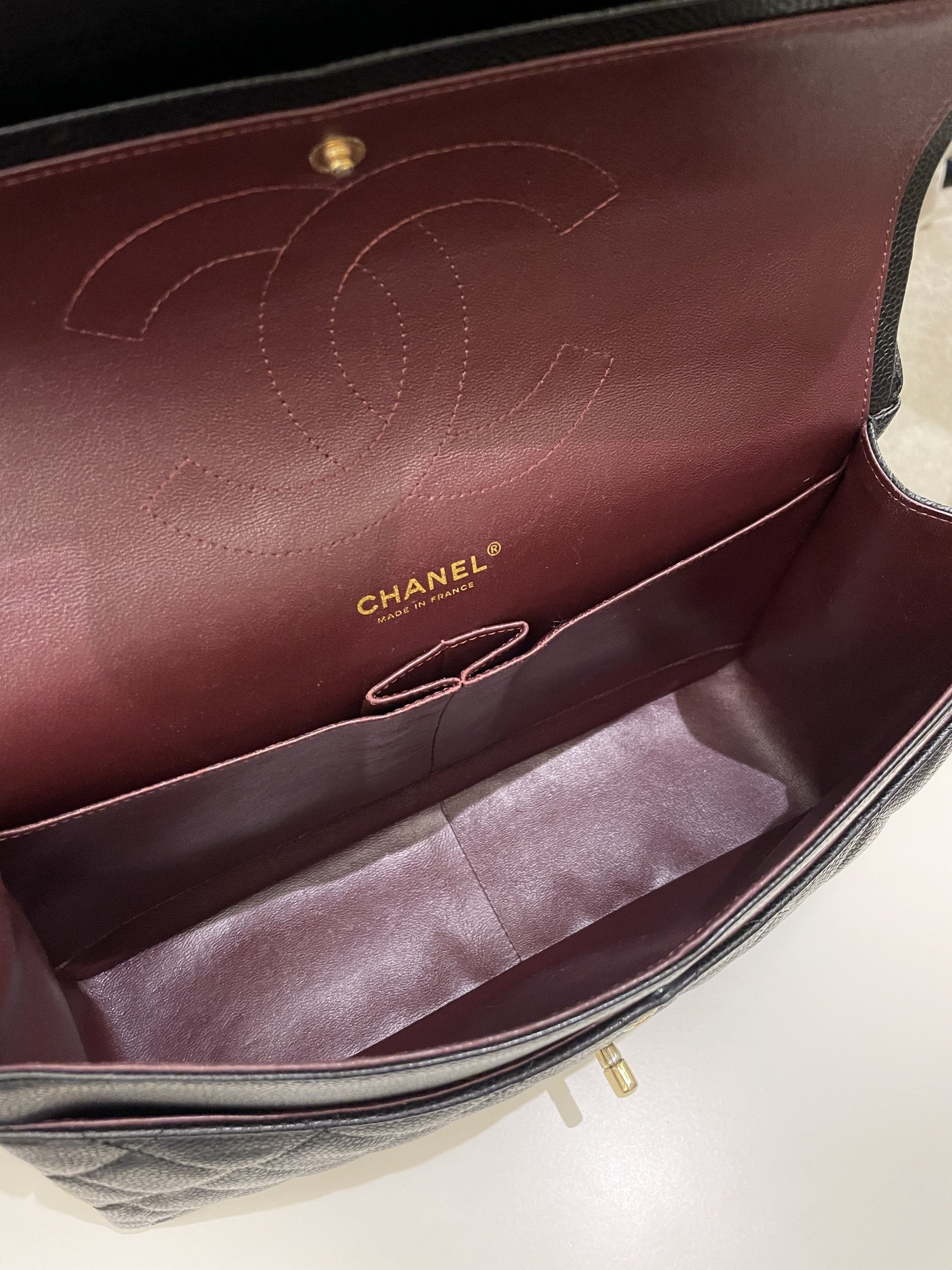 Chanel Classic Quilted Jumbo Double Flap Black Caviar - Bags - 18