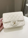 Chanel Classic Quilted Mini Square Ivory Caviar - Bags - 2