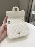 Chanel Classic Quilted Mini Square Ivory Caviar - Bags - 13