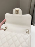 Chanel Classic Quilted Mini Square Ivory Caviar - Bags - 14