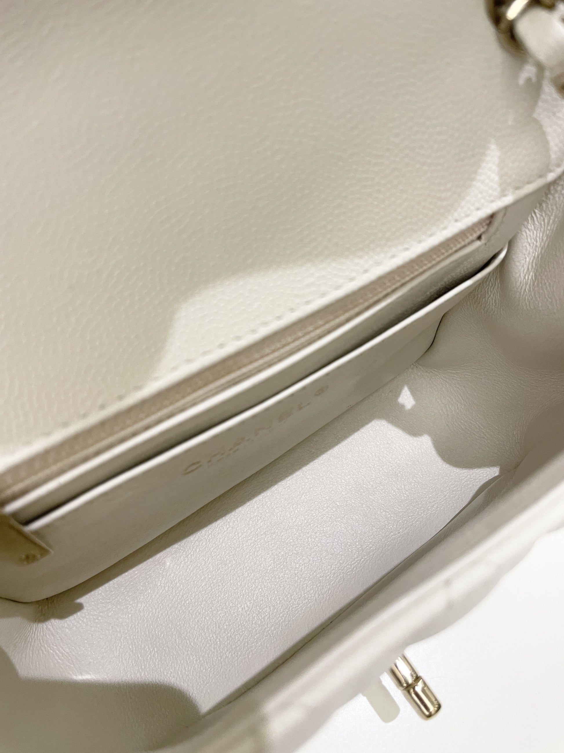 Chanel Classic Quilted Mini Square Ivory Caviar - Bags - 16