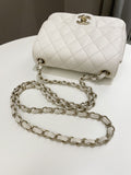 Chanel Classic Quilted Mini Square Ivory Caviar - Bags - 18