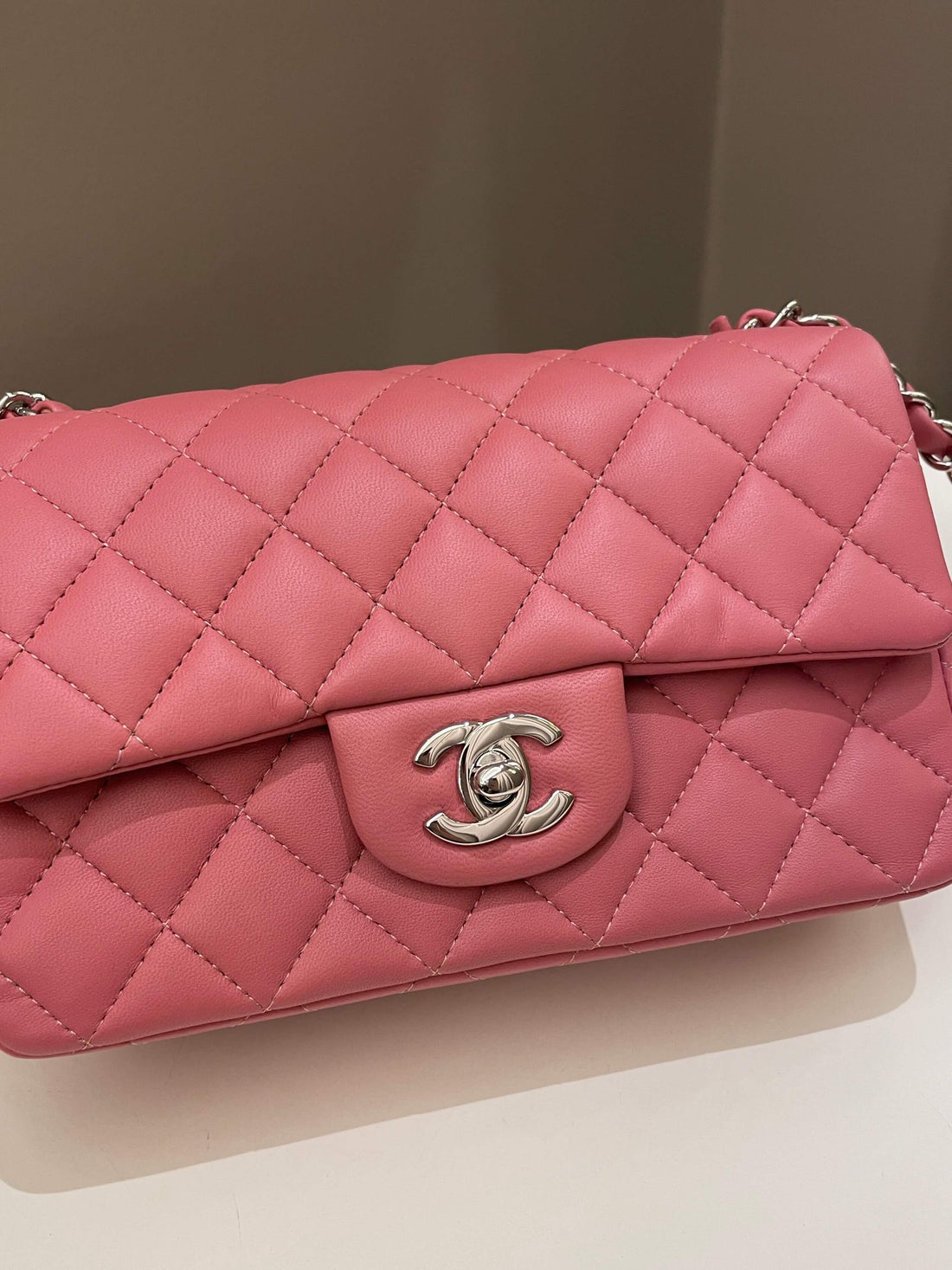 Chanel Classic Quilted Mini Rectangular Mauve Pink Lambskin - Bags