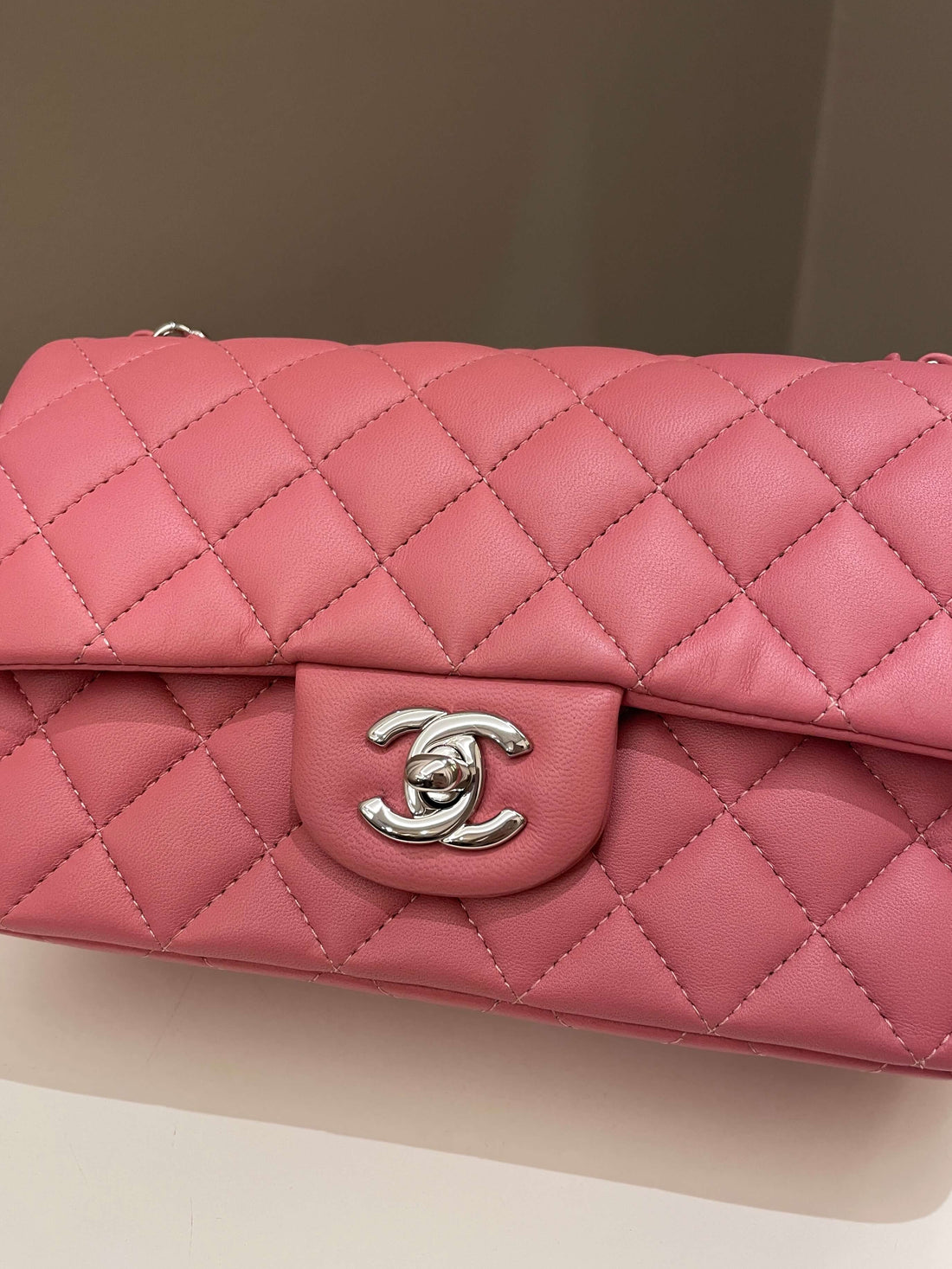 Chanel Classic Quilted Mini Rectangular Mauve Pink Lambskin - Bags