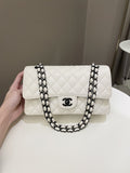 Chanel Classic Quilted Medium Double Flap Ivory Calf - Bags - 20