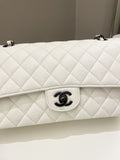 Chanel Classic Quilted Medium Double Flap Ivory Calf - Bags