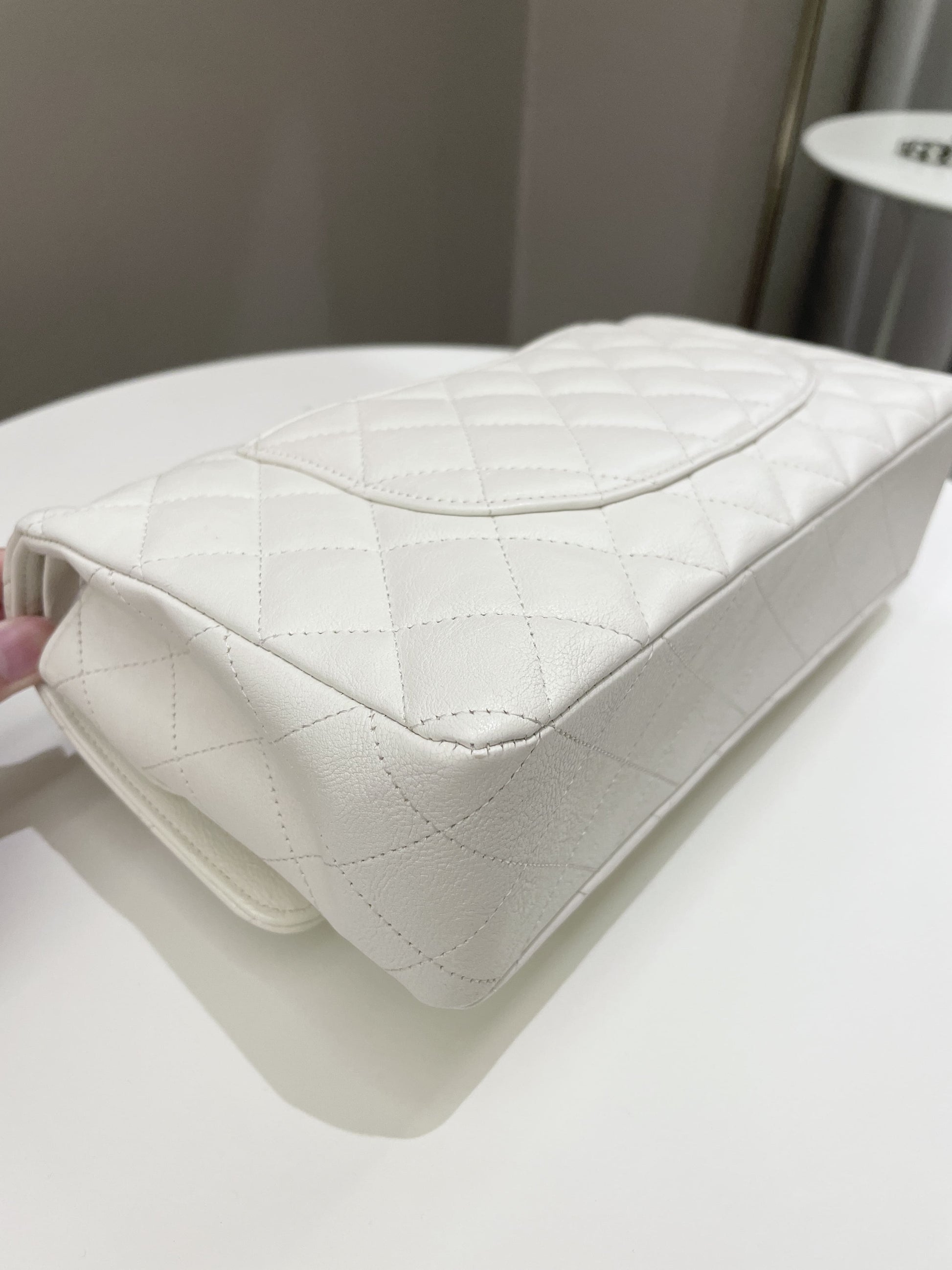 Chanel Classic Quilted Medium Double Flap Ivory Calf - Bags - 10